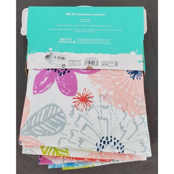 Pillowfort Nature Study Print Blackout Window Curtain 42" x 84" 1 Panel‎ New - Picture 2 of 7